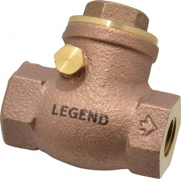 Legend Valve - 1/4" Brass Check Valve - Inline, FNPT x FNPT, 200 WOG - Exact Industrial Supply