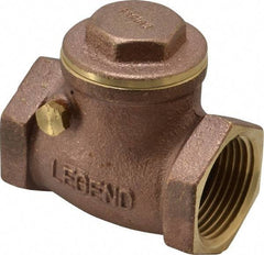 Legend Valve - 1" Brass Check Valve - Inline, FNPT x FNPT, 200 WOG - Exact Industrial Supply