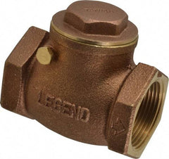 Legend Valve - 1-1/4" Brass Check Valve - Inline, FNPT x FNPT, 200 WOG - Exact Industrial Supply