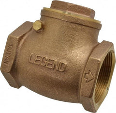 Legend Valve - 2" Brass Check Valve - Inline, FNPT x FNPT, 200 WOG - Exact Industrial Supply