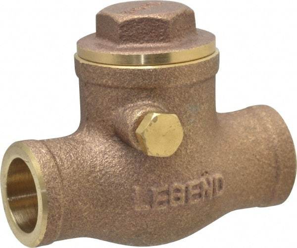 Legend Valve - 1/2" Brass Check Valve - Soldered x Soldered, 200 WOG - Exact Industrial Supply