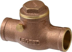 Legend Valve - 3/4" Brass Check Valve - Soldered x Soldered, 200 WOG - Exact Industrial Supply