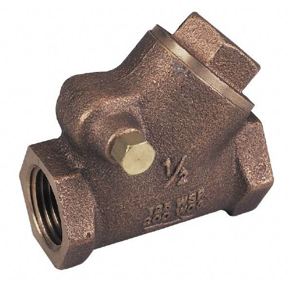 Legend Valve - 1/2" Bronze Check Valve - Y-Pattern, FNPT x FNPT, 300 WOG - Exact Industrial Supply