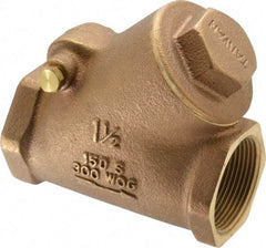 Legend Valve - 1-1/2" Bronze Check Valve - Y-Pattern, FNPT x FNPT, 300 WOG - Exact Industrial Supply