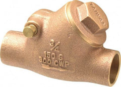 Legend Valve - 3/4" Bronze Check Valve - Y-Pattern, Soldered x Soldered, 300 WOG - Exact Industrial Supply
