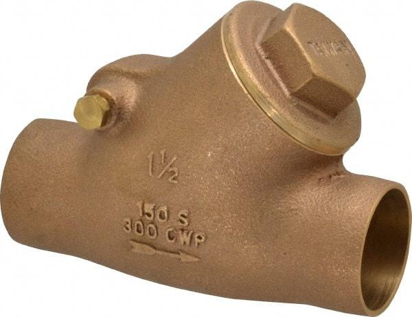 Legend Valve - 1-1/2" Bronze Check Valve - Y-Pattern, Soldered x Soldered, 300 WOG - Exact Industrial Supply