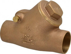 Legend Valve - 1-1/2" Bronze Check Valve - Y-Pattern, Soldered x Soldered, 300 WOG - Exact Industrial Supply