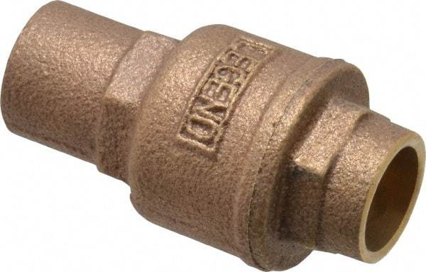 Legend Valve - 1/2" Bronze Check Valve - Inline, Soldered x Soldered, 250 WOG - Exact Industrial Supply
