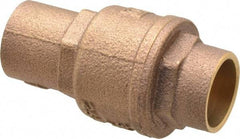 Legend Valve - 3/4" Bronze Check Valve - Inline, Soldered x Soldered, 250 WOG - Exact Industrial Supply