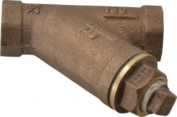 Legend Valve - 1/4" Pipe, FNPT Ends, Bronze Y-Strainer - 300 psi WOG Rating, 150 psi WSP Rating - Exact Industrial Supply