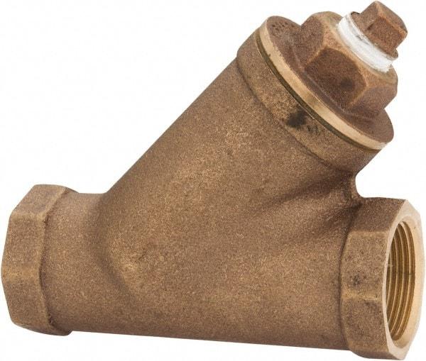 Legend Valve - 1-1/4" Pipe, FNPT Ends, Bronze Y-Strainer - 300 psi WOG Rating, 150 psi WSP Rating - Exact Industrial Supply