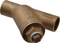 Legend Valve - 1" Pipe, Solder Ends, Bronze Y-Strainer - 300 psi WOG Rating, 150 psi WSP Rating - Exact Industrial Supply