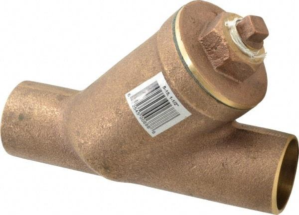 Legend Valve - 1-1/2" Pipe, Solder Ends, Bronze Y-Strainer - 300 psi WOG Rating, 150 psi WSP Rating - Exact Industrial Supply