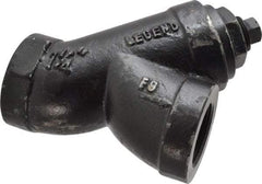 Legend Valve - 1-1/4" Pipe, FNPT Ends, Cast Iron Y-Strainer - 500 psi WOG Rating, 250 psi WSP Rating - Exact Industrial Supply