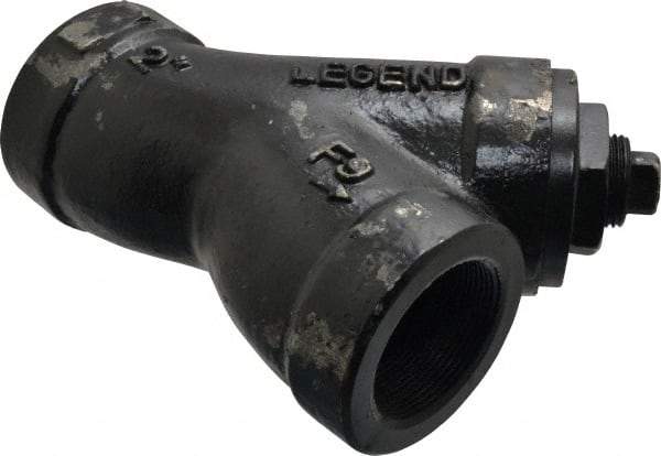 Legend Valve - 2" Pipe, FNPT Ends, Cast Iron Y-Strainer - 500 psi WOG Rating, 250 psi WSP Rating - Exact Industrial Supply