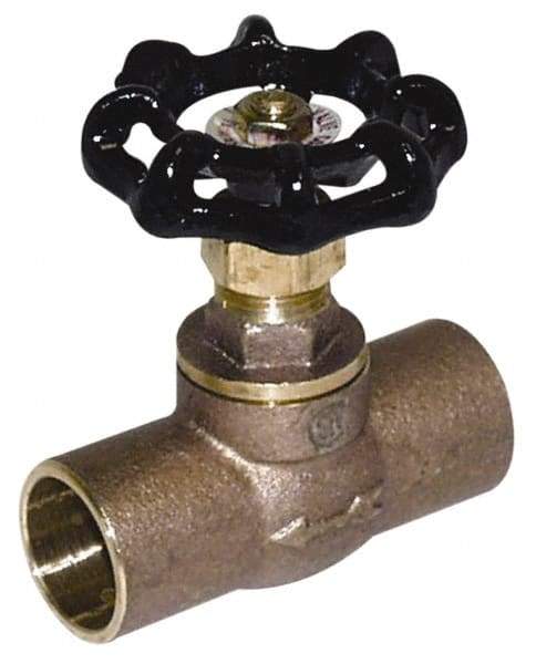 Legend Valve - 3/4" Pipe, 125 psi WOG Rating, Lead Free Brass, Stop Valve - Handwheel Handle, C x C Sweat End Connections - Exact Industrial Supply