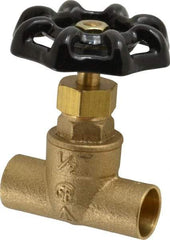 Legend Valve - 1/2" Pipe, 125 psi WOG Rating, Brass, Stop Valve - Handwheel Handle, Soldered x Soldered End Connections - Exact Industrial Supply