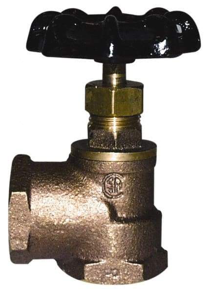 Legend Valve - 1/2" Pipe, 125 psi WOG Rating, Lead Free Brass Angle, Stop Valve - Handwheel Handle, FNPT x FNPT End Connections - Exact Industrial Supply