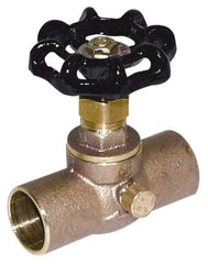 Legend Valve - 3/4" Pipe, 125 psi WOG Rating, Lead Free Brass Stop & Waste Valve - Handwheel Handle, C x C Sweat End Connections - Exact Industrial Supply