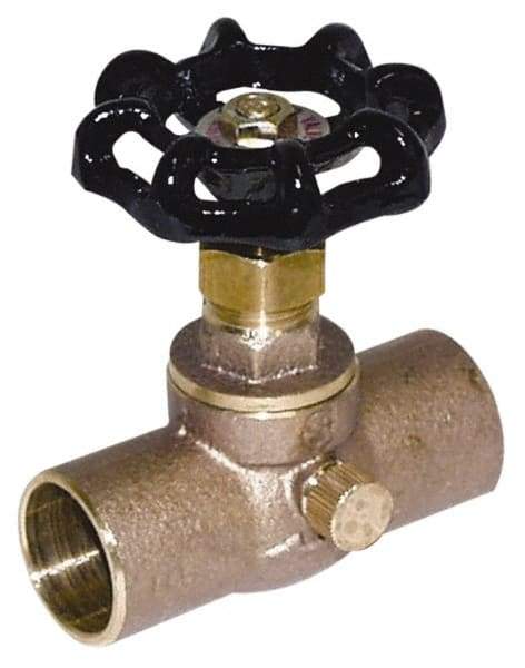 Legend Valve - 3/4" Pipe, 125 psi WOG Rating, Lead Free Brass Stop & Waste Valve - Handwheel Handle, FNPT x FNPT End Connections - Exact Industrial Supply