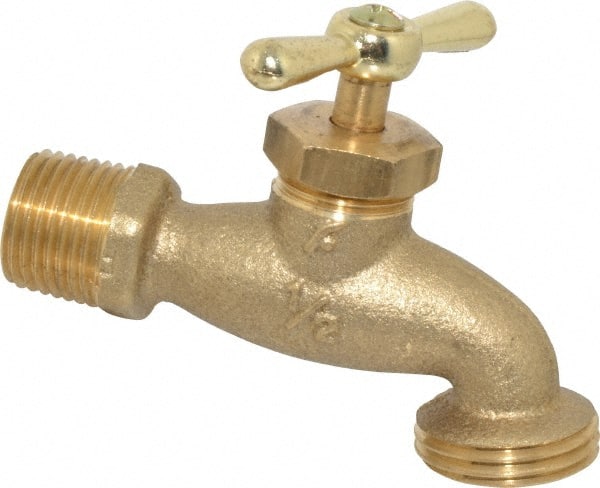 Legend Valve - 1/2 Inch Pipe, 125 psi WOG Rating, Brass Hose Bibb, Stop Valve - Exact Industrial Supply