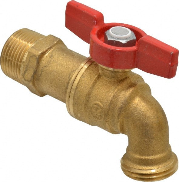 Legend Valve - 3/4 Inch Pipe, 125 psi WOG Rating, Brass Hose Bibb, Stop Valve - Exact Industrial Supply