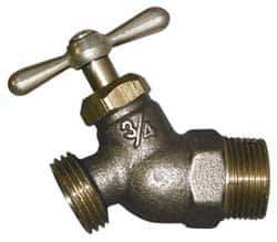 Legend Valve - 3/4" Pipe, 125 psi WOG Rating, Lead Free Brass Hose Bibb, Stop Valve - Tee Handle, MNPT x GHT End Connections - Exact Industrial Supply