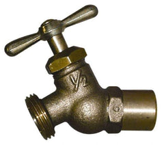 Legend Valve - 1/2" Pipe, 125 psi WOG Rating, Lead Free Brass Hose Bibb, Stop Valve - Tee Handle, MSWT x GHT End Connections - Exact Industrial Supply