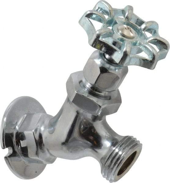 Legend Valve - 1/2" Pipe, Chrome Plated Brass Sillcock - Handwheel Handle, FNPT x GHT End Connections, 125 psi WOG Rating - Exact Industrial Supply