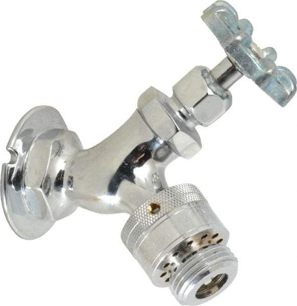 Legend Valve - 3/4" Pipe, Chrome Plated Brass Sillcock with Vacuum Breaker - Handwheel Handle, FNPT x GHT End Connections, 125 psi WOG Rating - Exact Industrial Supply