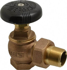 Legend Valve - 3/4" Pipe, 60 psi WOG Rating, FNPT x Male Union End Connections, Handwheel Steam Angle Radiator Valve - 15 psi Steam Pressure Rating, Bronze - Exact Industrial Supply