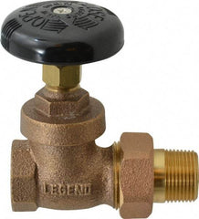 Legend Valve - 3/4" Pipe, 200 psi WOG Rating, FNPT x Male Union End Connections, Handwheel Steam Gate Radiator Valve - 125 psi Steam Pressure Rating, Bronze - Exact Industrial Supply