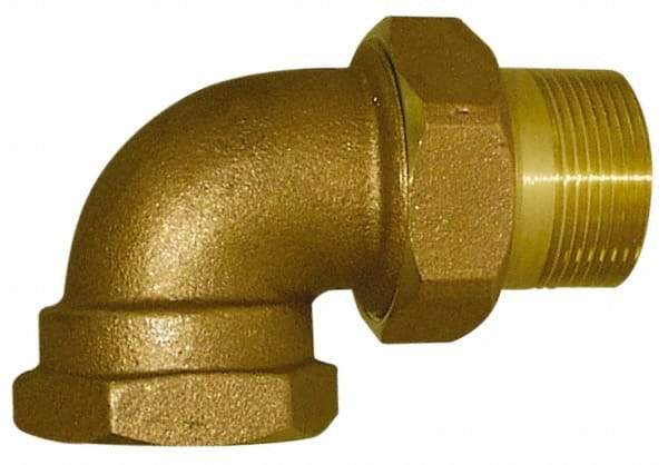Legend Valve - 1/2" Pipe, 60 psi WOG Rating, FNPT x Male Union End Connections, Union Elbow Radiator Valve - 15 psi Steam Pressure Rating, Bronze - Exact Industrial Supply