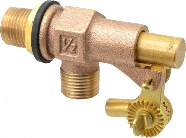 Legend Valve - 1/2" Pipe, Bronze, Mechanical Float Valve - 125 psi, MPT x MPT End Connections - Exact Industrial Supply