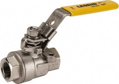 Legend Valve - 3/8" Pipe, Full Port, Stainless Steel Standard Ball Valve - 2 Piece, Inline - One Way Flow, FNPT x FNPT Ends, Locking Lever Handle, 1,000 WOG, 150 WSP - Exact Industrial Supply