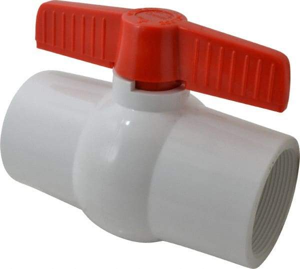 Legend Valve - 3" Pipe, Full Port, PVC Miniature Ball Valve - Inline - One Way Flow, FNPT x FNPT Ends, Tee Handle, 150 WOG - Exact Industrial Supply