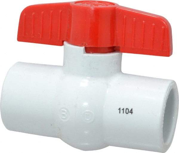Legend Valve - 1" Pipe, Full Port, PVC Standard Ball Valve - Bi-Directional, Solvent x Solvent Ends, Tee Handle, 150 WOG - Exact Industrial Supply