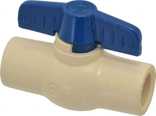 Legend Valve - 1/2" Pipe, Large Port, CPVC Miniature Ball Valve - Inline - One Way Flow, Solvent x Solvent Ends, Tee Handle, 150 WOG - Exact Industrial Supply