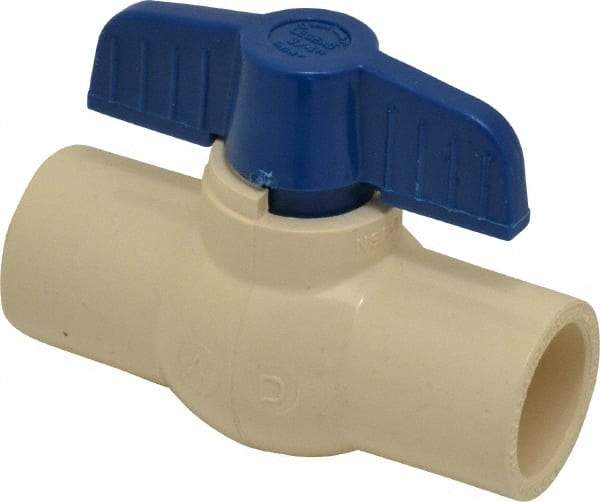 Legend Valve - 3/4" Pipe, Large Port, CPVC Miniature Ball Valve - Inline - One Way Flow, Solvent x Solvent Ends, Tee Handle, 150 WOG - Exact Industrial Supply