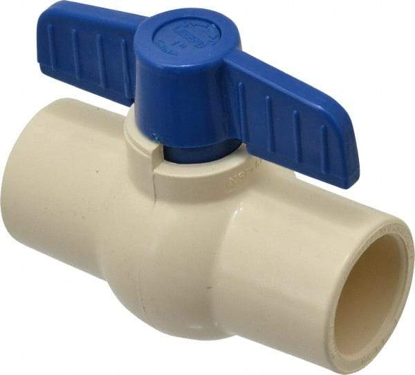 Legend Valve - 1" Pipe, Large Port, CPVC Miniature Ball Valve - Inline - One Way Flow, Solvent x Solvent Ends, Tee Handle, 150 WOG - Exact Industrial Supply