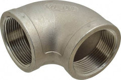 Merit Brass - 1-1/2" Grade 304 Stainless Steel Pipe 90° Elbow - FNPT x FNPT End Connections, 150 psi - Exact Industrial Supply