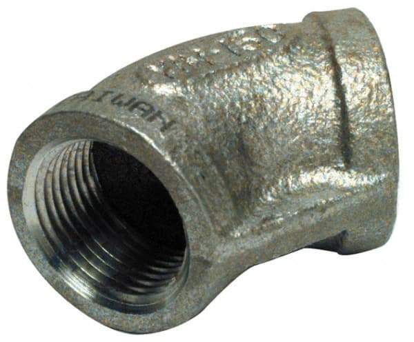 Merit Brass - 2-1/2" Grade 316 Stainless Steel Pipe 45° Elbow - FNPT x FNPT End Connections, 150 psi - Exact Industrial Supply