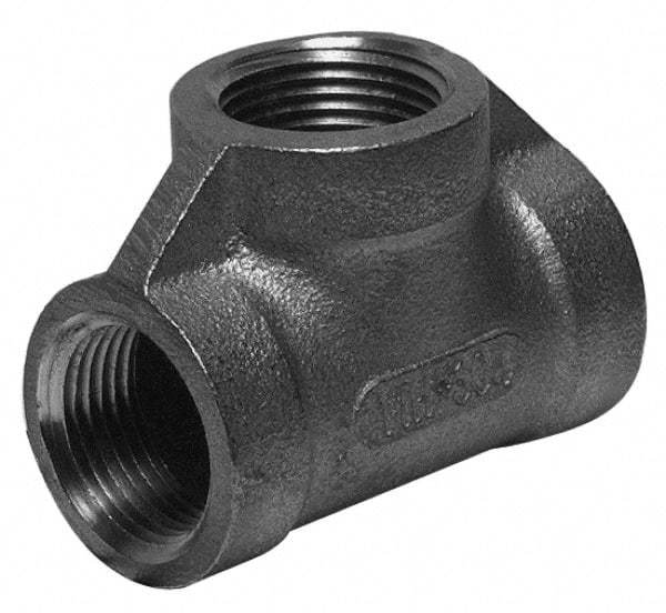 Merit Brass - 2-1/2" Grade 316 Stainless Steel Pipe Tee - FNPT x FNPT x FNPT End Connections, 150 psi - Exact Industrial Supply