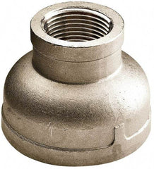 Merit Brass - 3 x 2" Grade 316 Stainless Steel Pipe Reducer Coupling - FNPT x FNPT End Connections, 150 psi - Exact Industrial Supply