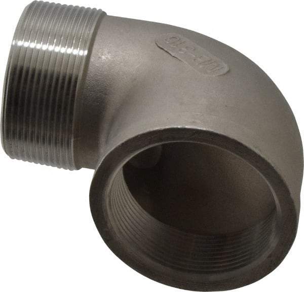 Merit Brass - 2" Grade 316 Stainless Steel Pipe 90° Street Elbow - FNPT x MNPT End Connections, 150 psi - Exact Industrial Supply