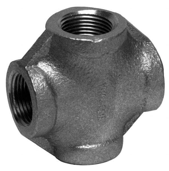 Merit Brass - 2" Grade 316 Stainless Steel Pipe Cross - FNPT End Connections, 150 psi - Exact Industrial Supply