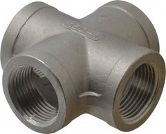 Merit Brass - 1" Grade 316 Stainless Steel Pipe Cross - FNPT End Connections, 150 psi - Exact Industrial Supply