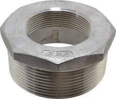 Merit Brass - 3 x 2" Grade 316 Stainless Steel Pipe Hex Bushing - MNPT x FNPT End Connections, 150 psi - Exact Industrial Supply