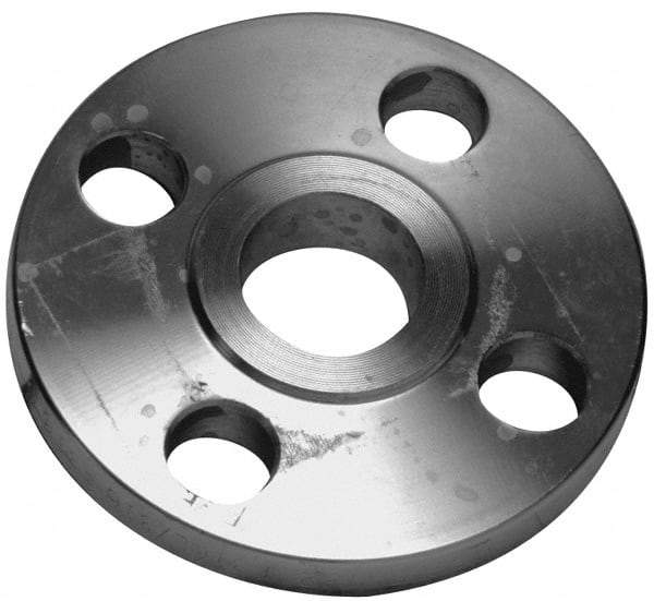 Merit Brass - 1-1/4" Pipe, 4-5/8" OD, Stainless Steel, Threaded Pipe Flange - 3-1/2" Across Bolt Hole Centers, 5/8" Bolt Hole, 150 psi, Grades 316 & 316L - Exact Industrial Supply