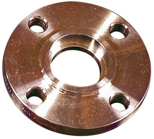 Merit Brass - 1-1/4" Pipe, 4-5/8" OD, Stainless Steel, Slip On Pipe Flange - 3-1/2" Across Bolt Hole Centers, 5/8" Bolt Hole, 150 psi, Grades 316 & 316L - Exact Industrial Supply